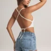 Zia Modal Cross-Back Tank Top in White