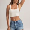 Zia Modal Cross-Back Tank Top in White