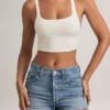 Zia Modal Cross-Back Tank Top in White
