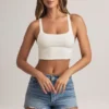 Zia Modal Cross-Back Tank Top in White
