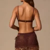 Zinnia Low-Rise Mini Skirt in Espresso Brown