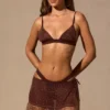 Zinnia Low-Rise Mini Skirt in Espresso Brown