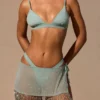 Zinnia Low-Rise Mini Skirt in Seafoam Green