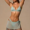 Zinnia Low-Rise Mini Skirt in Seafoam Green