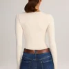 Ziva Modal Round-Neck Long-Sleeve Bodysuit in Cream