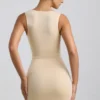 Zivanka Slinky Jersey Cut-Out Ruffle-Trim Mini Dress in Buttercream