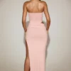 Zorya Soft-Jersey Bandeau Cut-Out Maxi Dress in Pink