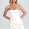 Zoyna Draped A-Line Mini Dress in Ivory