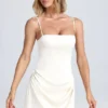Zoyna Draped A-Line Mini Dress in Ivory