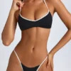 Zuma Reversible Halterneck Bikini Top in Black