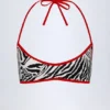 Zuma Reversible Halterneck Bikini Top in Zebra Print