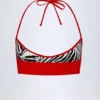 Zuma Reversible Halterneck Bikini Top in Zebra Print