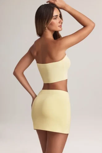 Zuri Modal Mid-Rise A-Line Mini Skirt in Lemon Sherbet