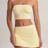 Zuri Modal Mid-Rise A-Line Mini Skirt in Lemon Sherbet