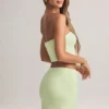 Zuri Modal Mid-Rise A-Line Mini Skirt in Sage Green
