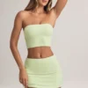 Zuri Modal Mid-Rise A-Line Mini Skirt in Sage Green