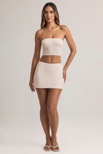 Zuri Modal Mid-Rise A-Line Mini Skirt in Stripe Print